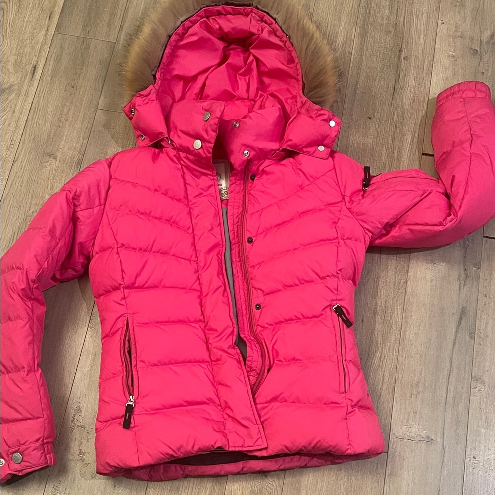 Bogner Fuchsia Ski Jacket with Fur Hood